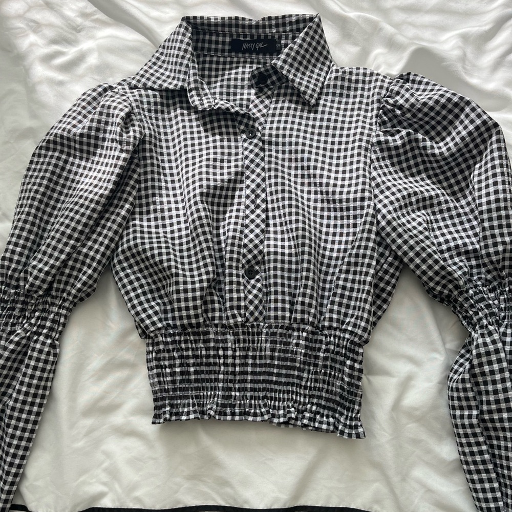 Black and White Checkered Top